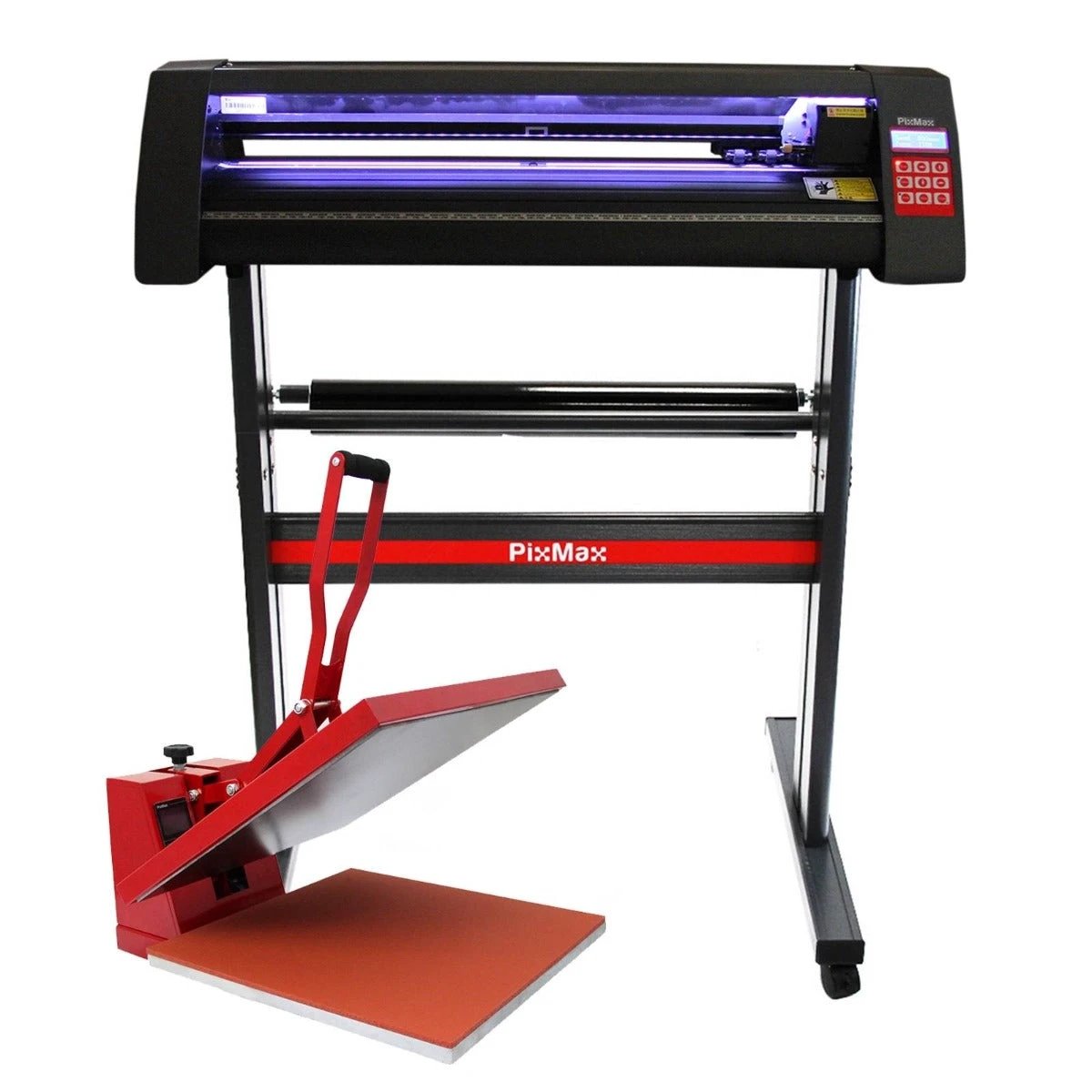 Monster Shop LED Vinyl Cutter With 50cm Clam Heat Press & Software -