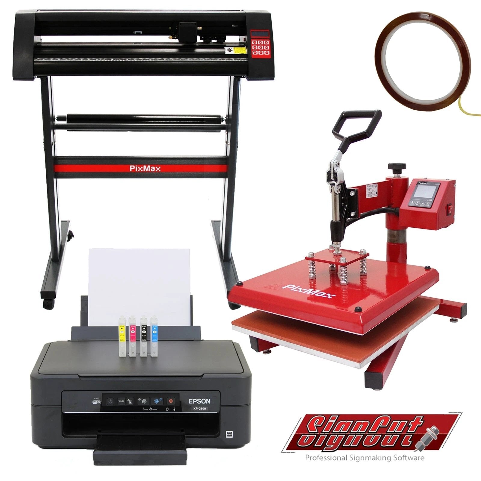 38cm Swing Press, 720mm Vinyl Cutter & Epson Printer by Monster Shop