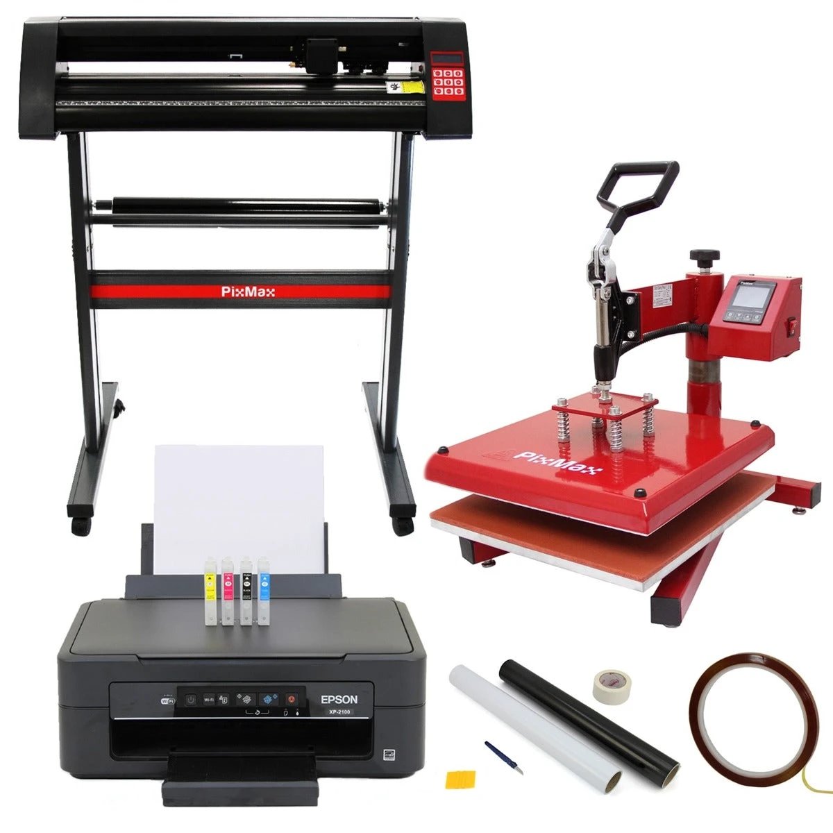 Monster Shop 38cm Swing Press, 720mm Vinyl Cutter, Epson Printer & Weeding Kit -