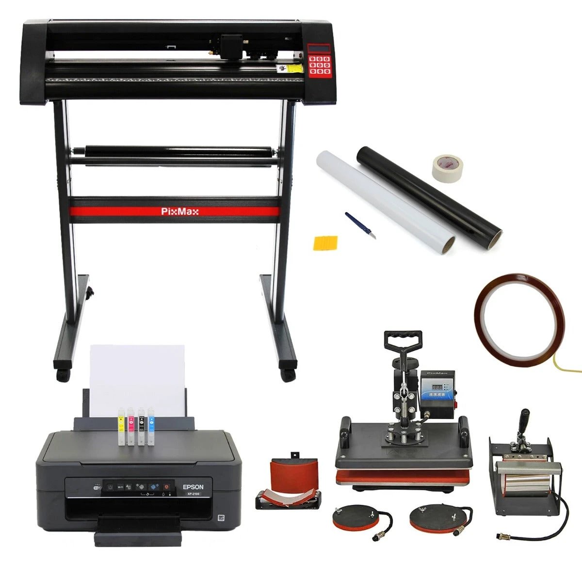 Monster Shop 5 in 1 Heat Press, 720mm Vinyl Cutter, Epson Printer & Weeding Kit -