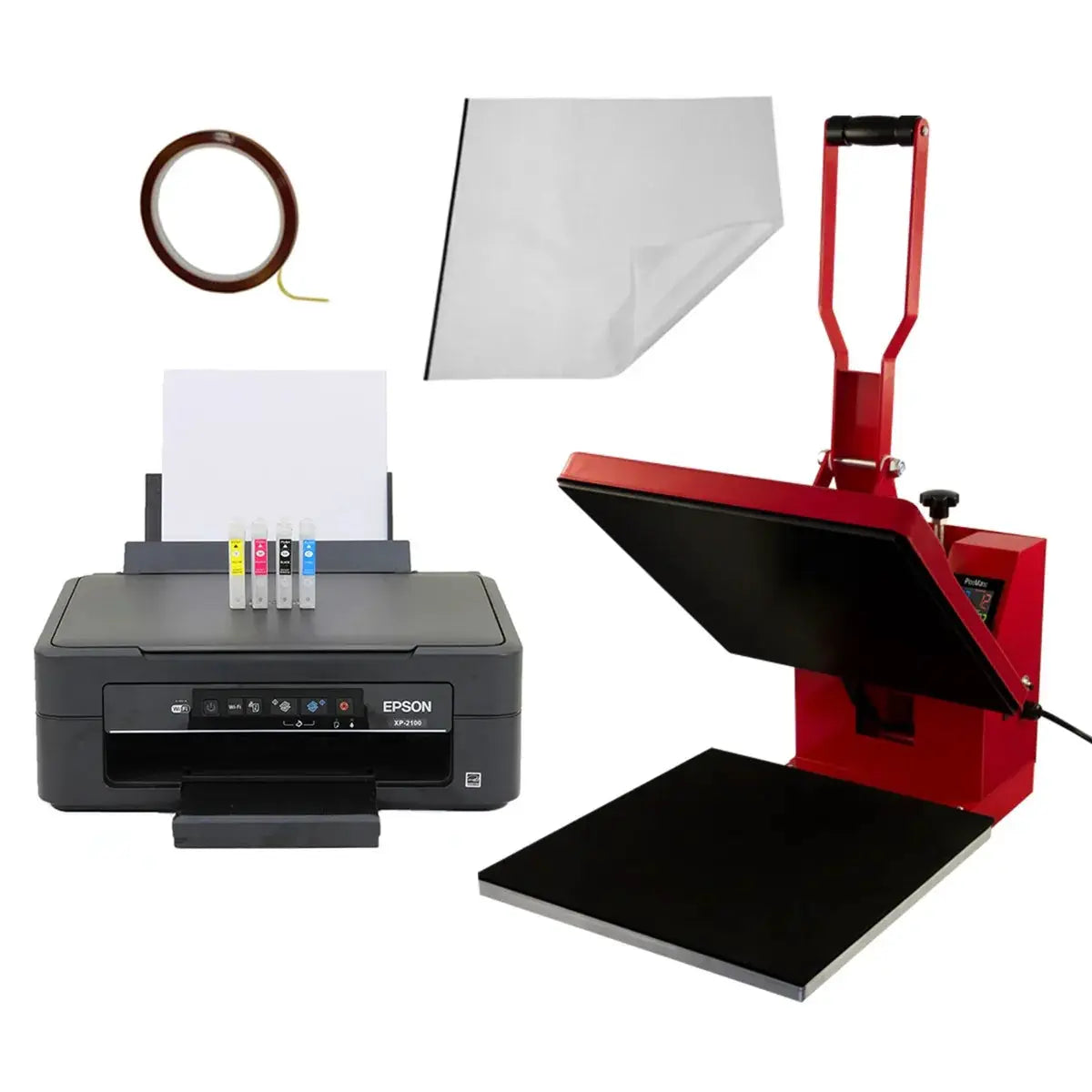 Monster Shop PixMax T-Shirt Sublimation Heat Press Machine, 38cm x 38cm Clam, Red F2 -