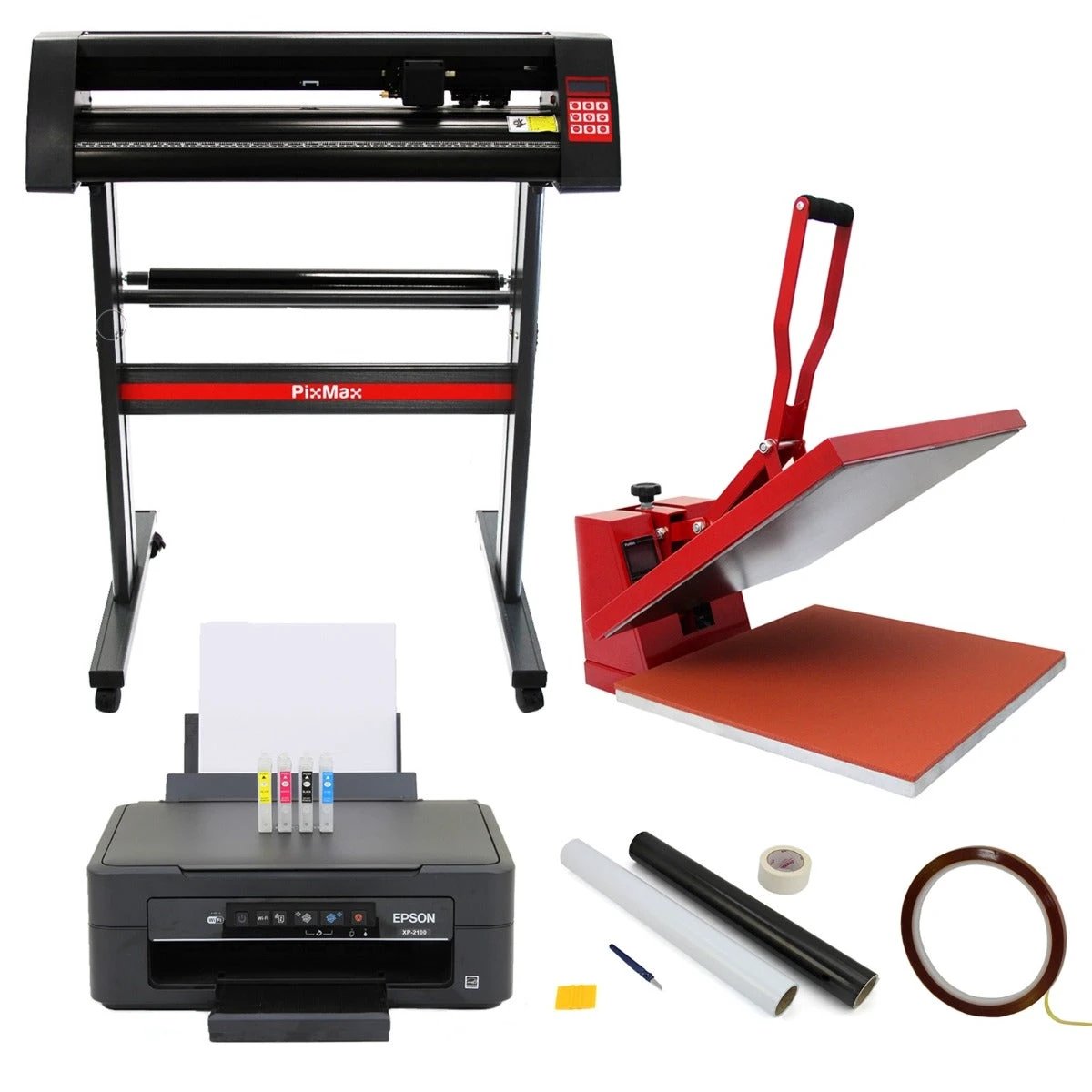 Monster Shop Vinyl Cutter, 50 x 50 Heat Press, Sign cut business bundle, Value Printer -