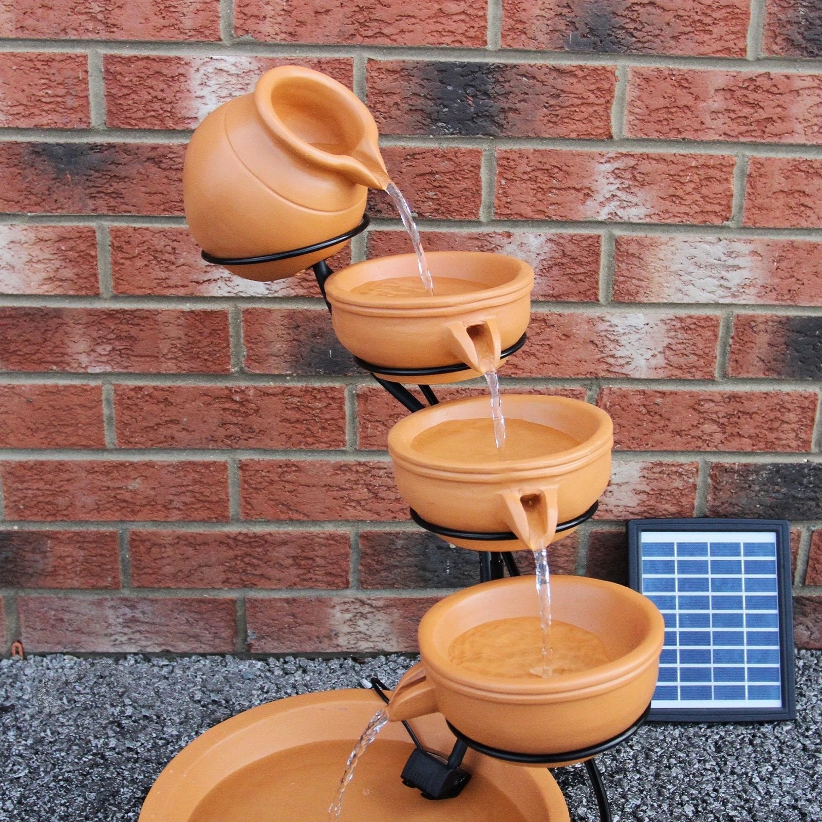 Monster Shop Terracotta 4 Tier Spilling Bowls Water Feature -