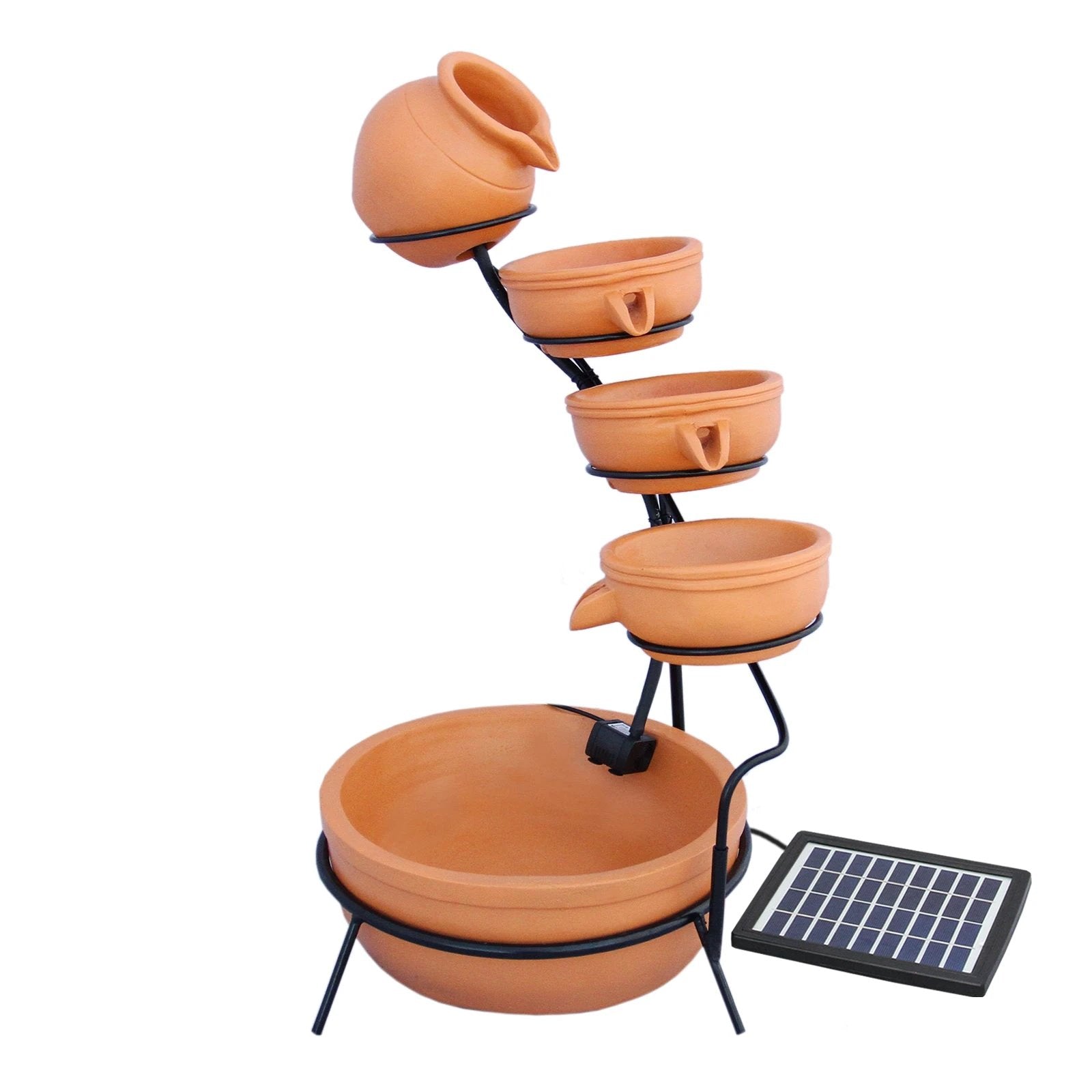 Monster Shop Terracotta 4 Tier Spilling Bowls Water Feature -