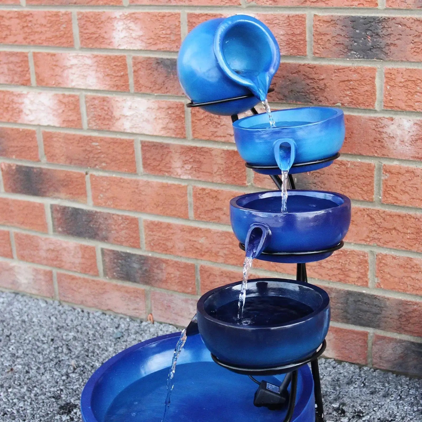 Monster Shop Blue 4 Tier Spilling Bowls Water Feature -