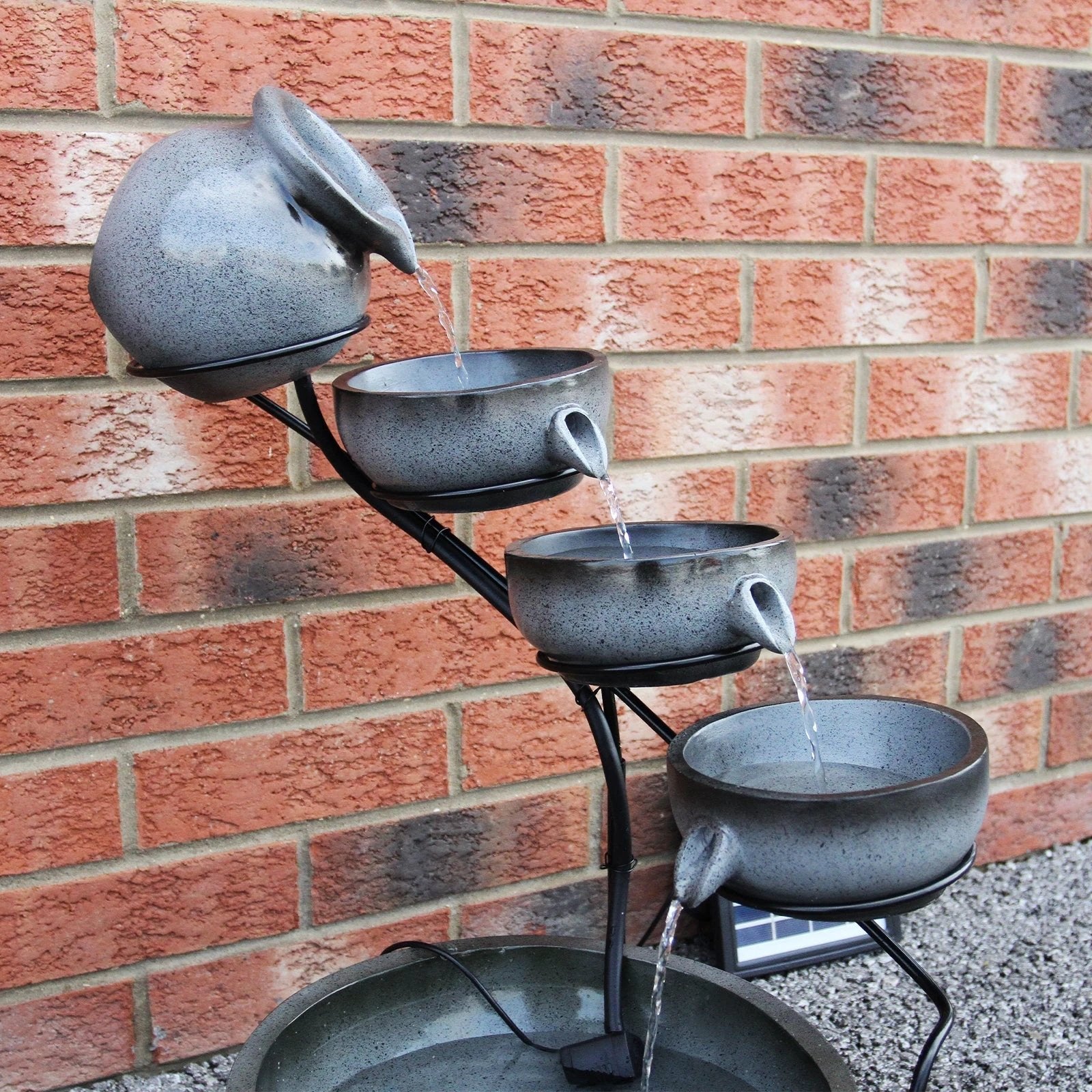 Monster Shop Grey 4 Tier Spilling Bowls Water Feature -