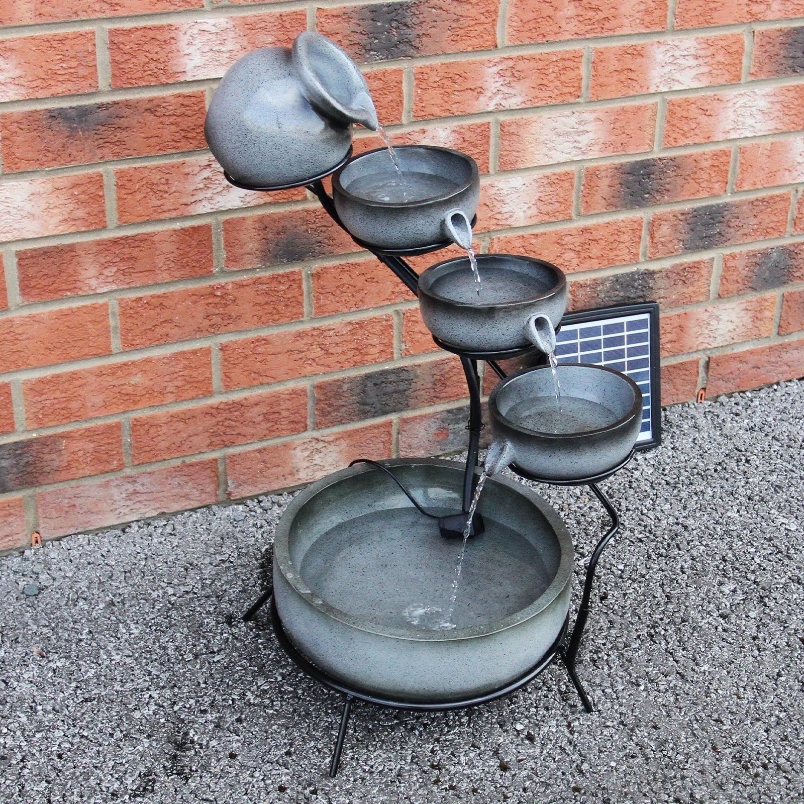 Monster Shop Grey 4 Tier Spilling Bowls Water Feature -