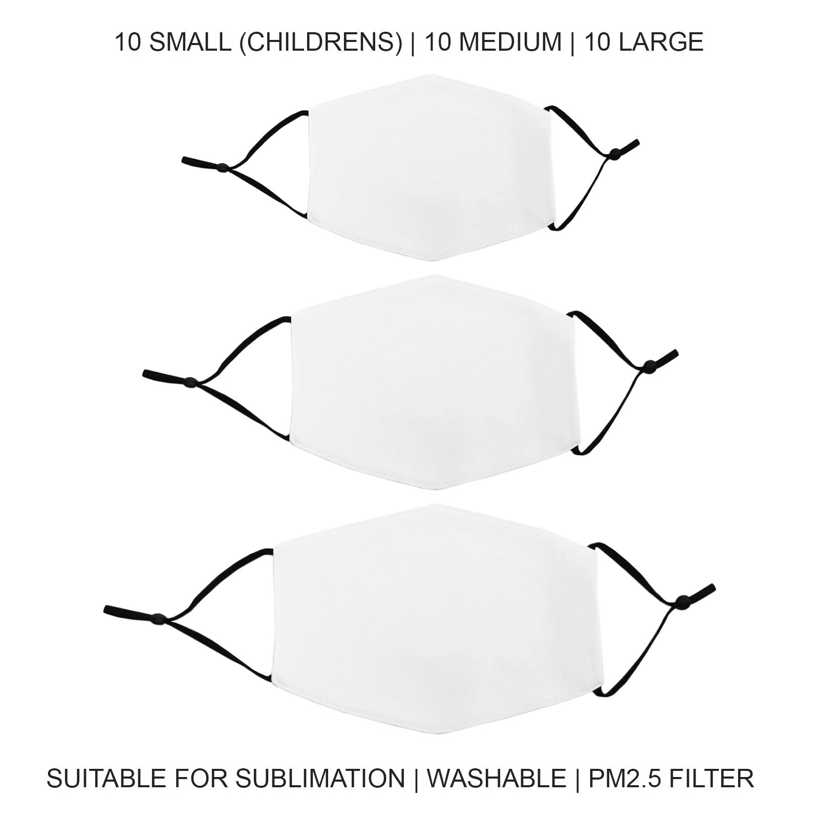 Face Masks Sublimation Blanks Bundle / 30 Pack by Monster Shop