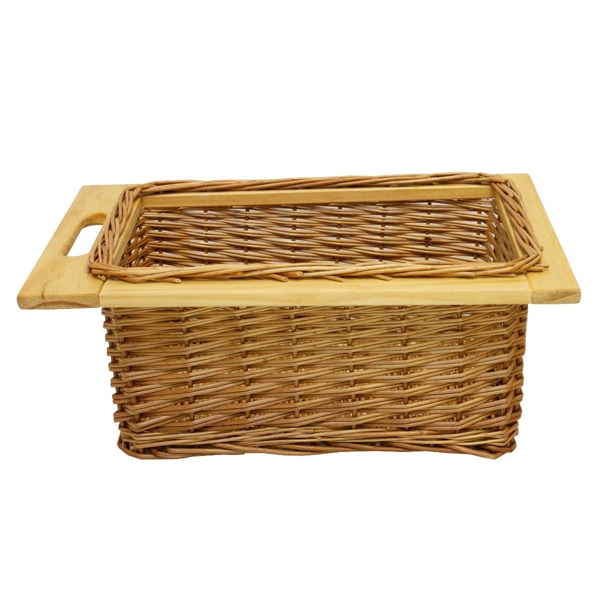 Monster Shop 2 x Pull Out Wicker Kitchen Baskets 400mm -