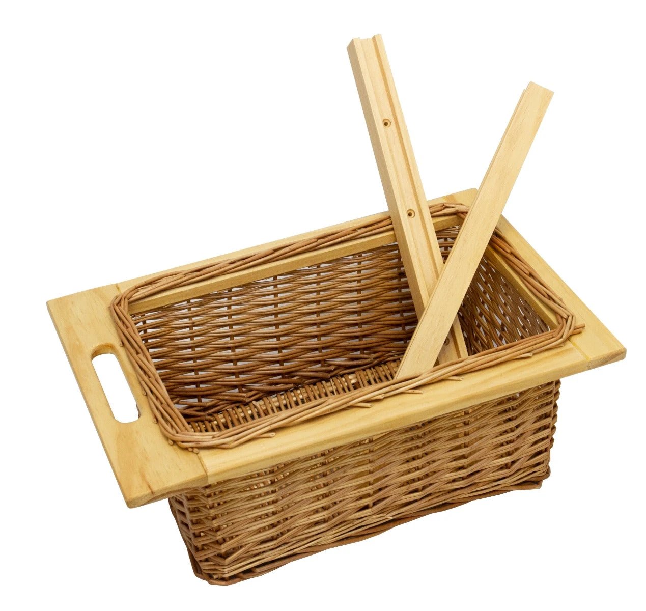 Monster Shop 2 x Pull Out Wicker Kitchen Baskets 400mm -