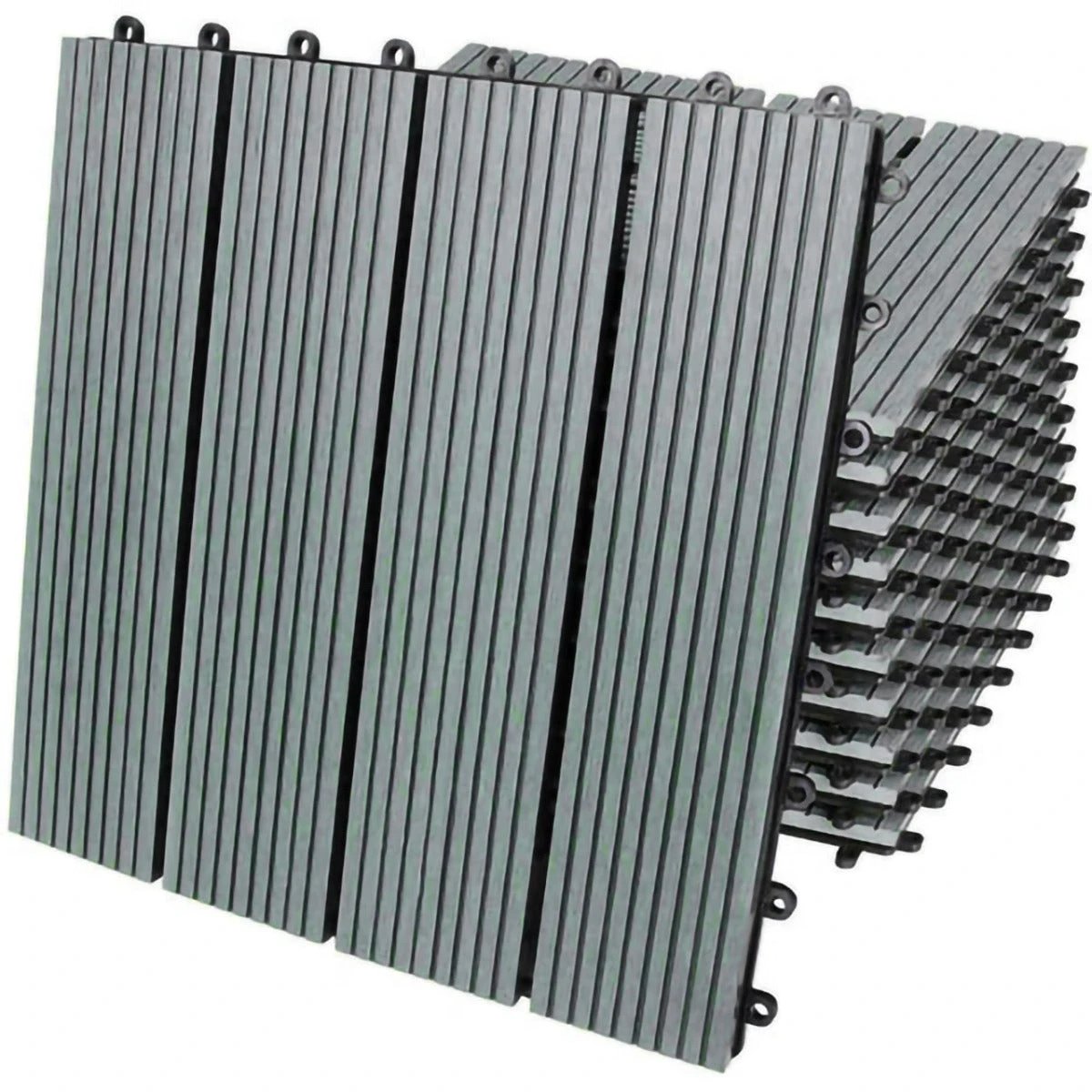 33 x WPC Decking Floor Tiles 30x30cm - Grey by Monster Shop