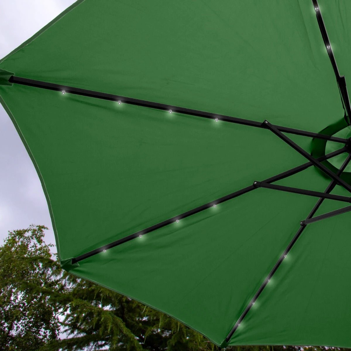 Monster Shop Eco LED Tilt Parasol 2.7m UV Protection Garden - Uncategorized Parasol