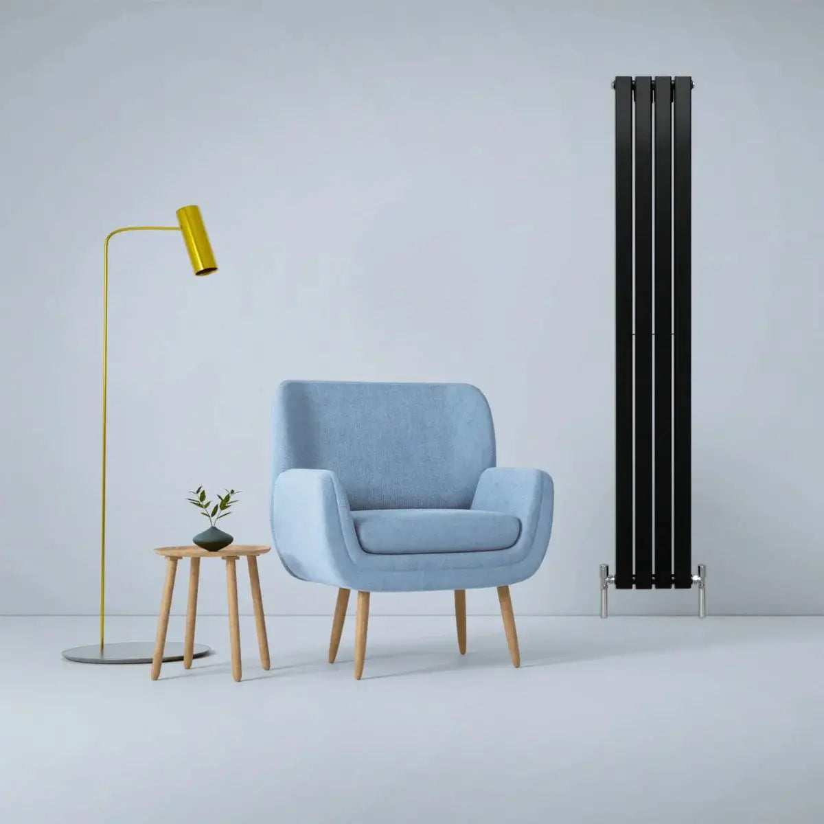 Monster Shop Designer Flat Panel Radiators Matt Black 1800mm x 280mm -
