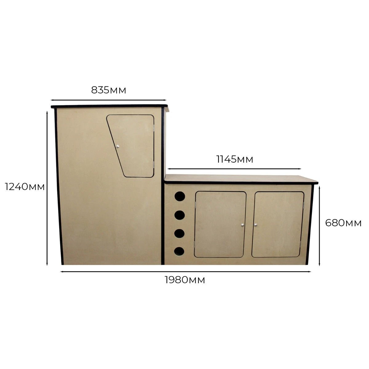 MDF Camper Van Kitchen Unit LHD by Monster Shop