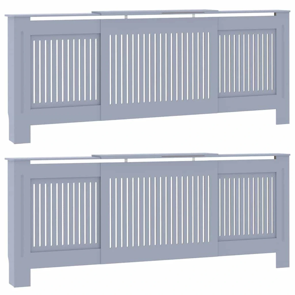 vidaXL vidaXL Radiator Cover 142-205x20.5x81.5 cm Slatted Grey for Living Room Decor Indoor Use - Radiator