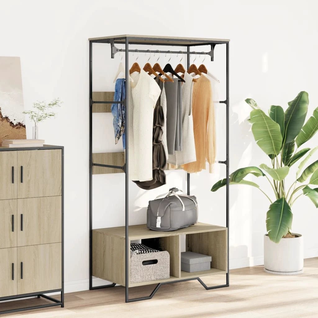 vidaXL Wardrobe Black 90x50x180 cm Engineered Wood by vidaXL