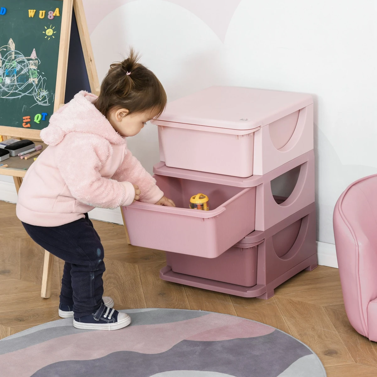 Homcom HOMCOM Kids Storage 3-Tier Drawers Toy Organizer - Chest of Drawers