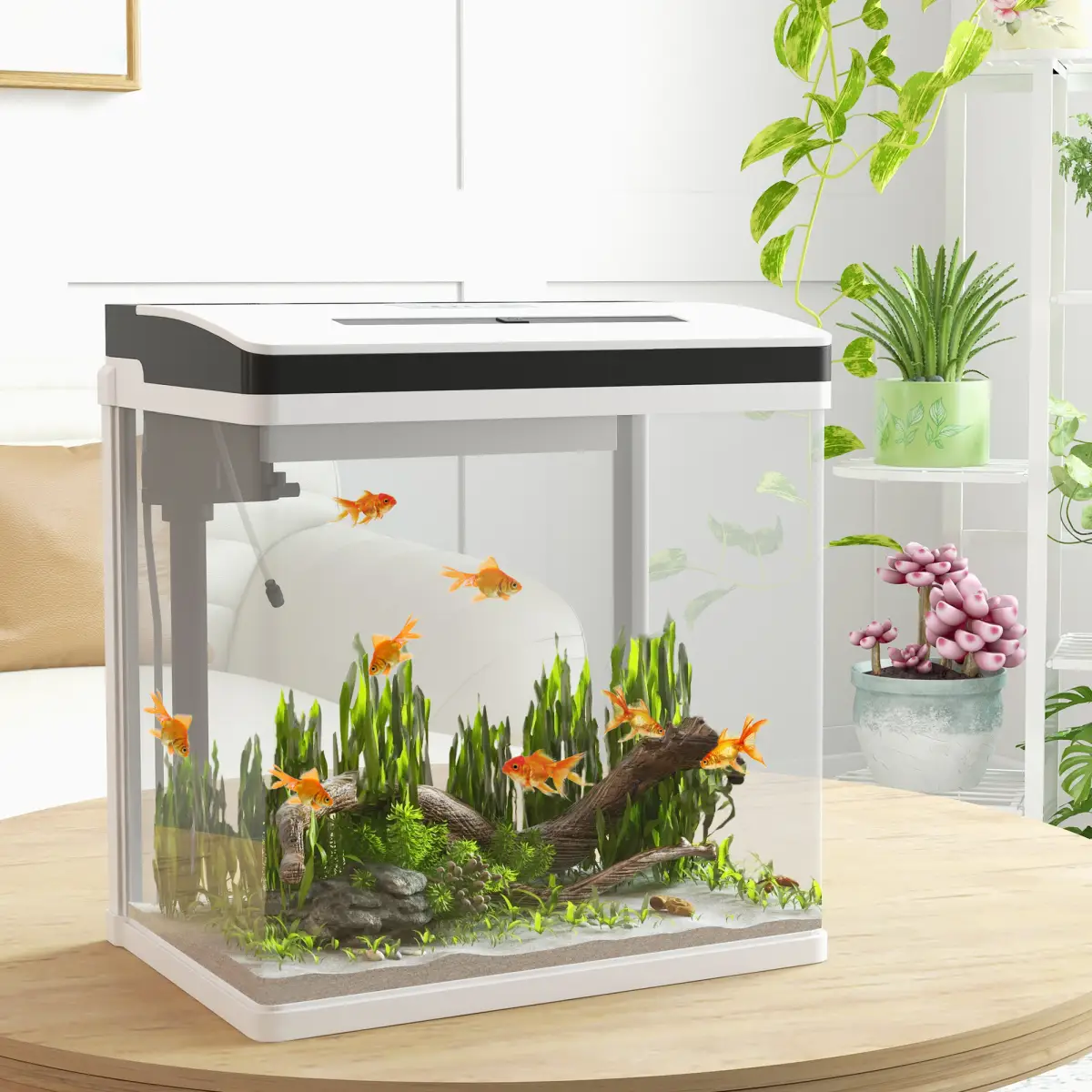 PawHut PawHut Aquarium 28L Glass Fish Tank w/ Filter, LED Lighting, Water Pump - Aquariums