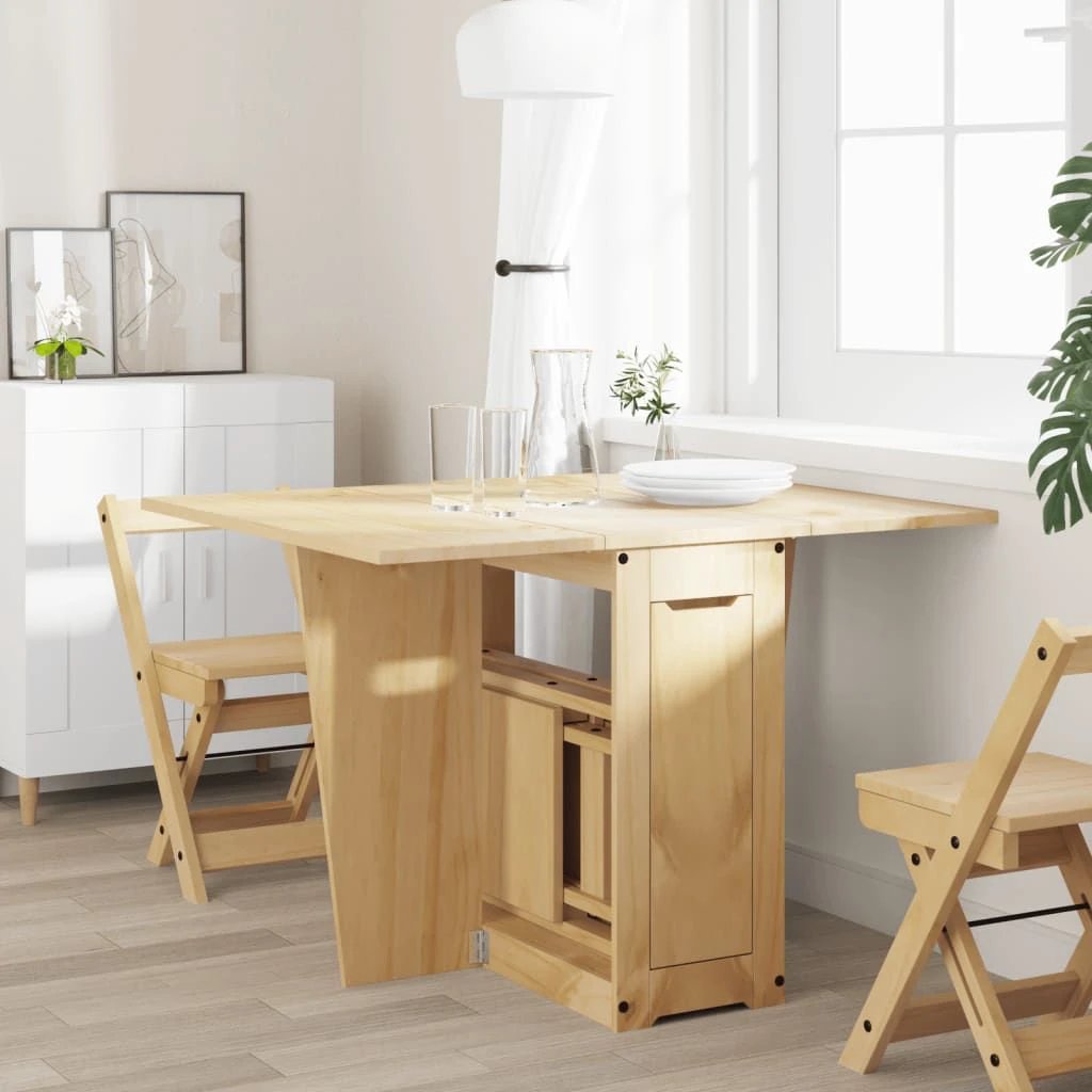 vidaXL vidaXL Butterfly Dining Table Foldable Corona Wax Brown Solid Wood Pine - Dining Table