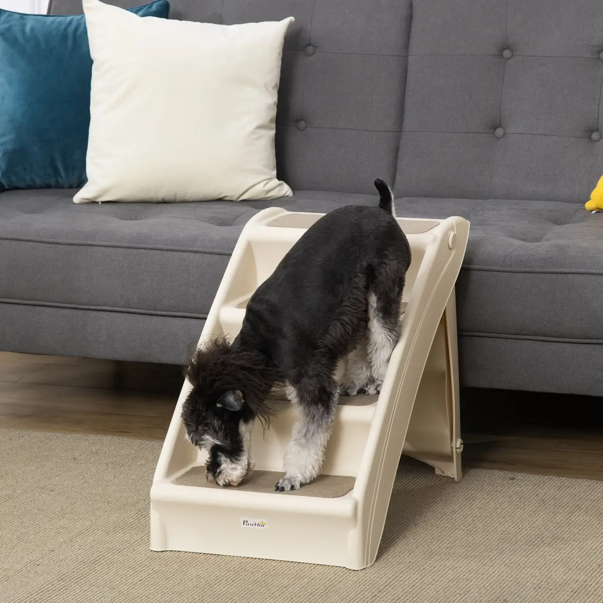 Unbranded Portable Dog Steps for Bed, Sofa Non-Slip Pet Stairs for Cats, Dogs - Beige - Dog Steps