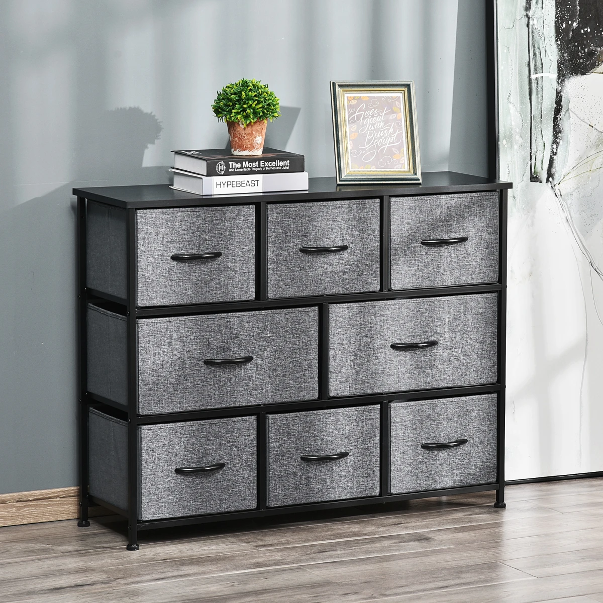 HOMCOM Dresser 8 Drawer Fabric Bedroom by HOMCOM