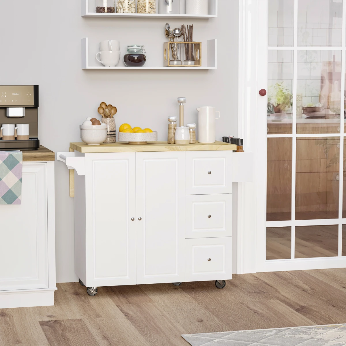 Unbranded Home Symphony Kitchen Island Compact Drop Leaf For Home Use - Uncategorized
