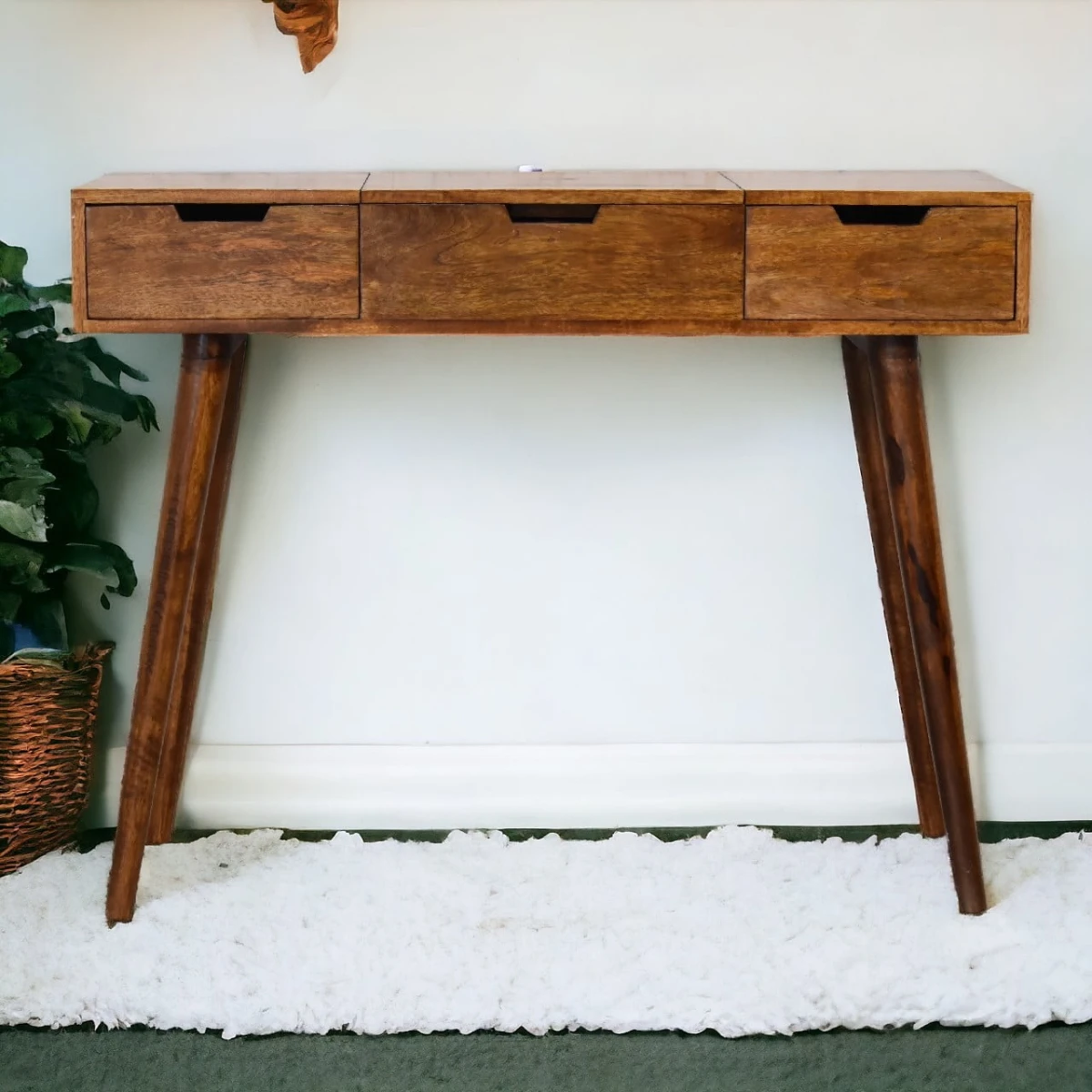 Artisan Furniture Artisan Mango Wood Foldable Dressing Table - Bedside Table