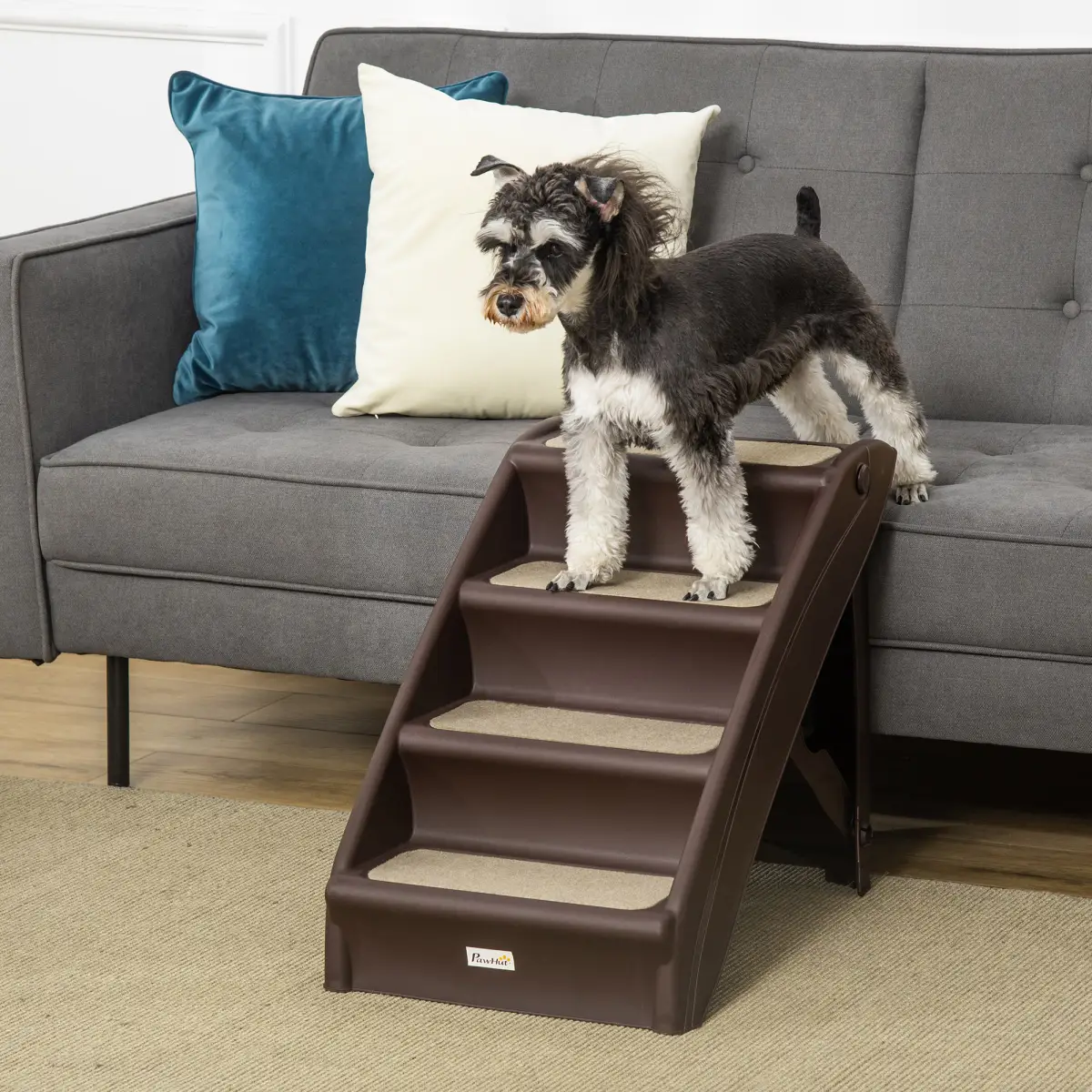 Unbranded Portable Dog Steps for Bed, Sofa Non-Slip Pet Stairs for Cats, Dogs - Brown - Dog Steps