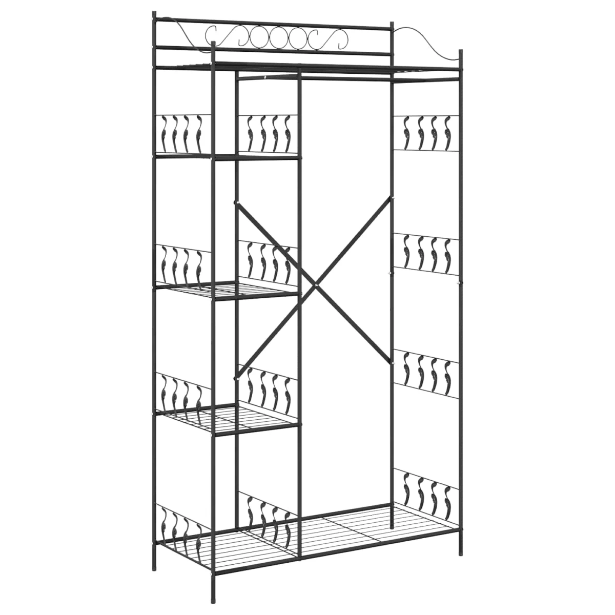 VidaXL Open Wardrobe With Shelf Black Steel Frame 100 x 43 x 188 Cm For Modern Bedroom Storage by vidaXL