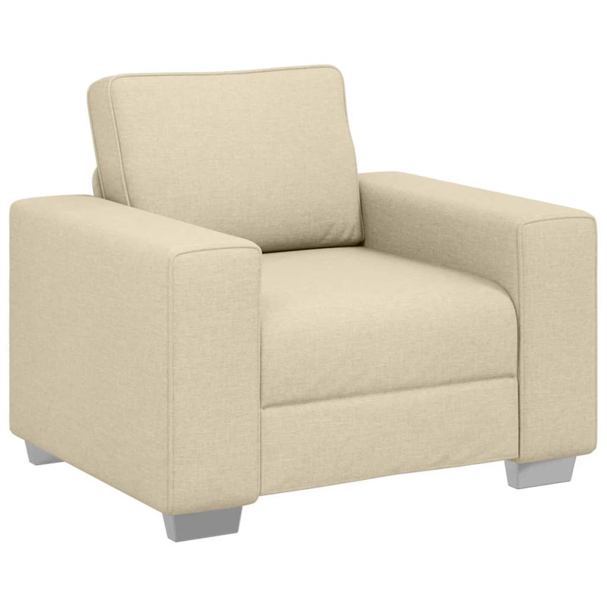 VidaXL Sofa 100 x 77 x 82 cm Cream Fabric Cushioned Lounge by vidaXL