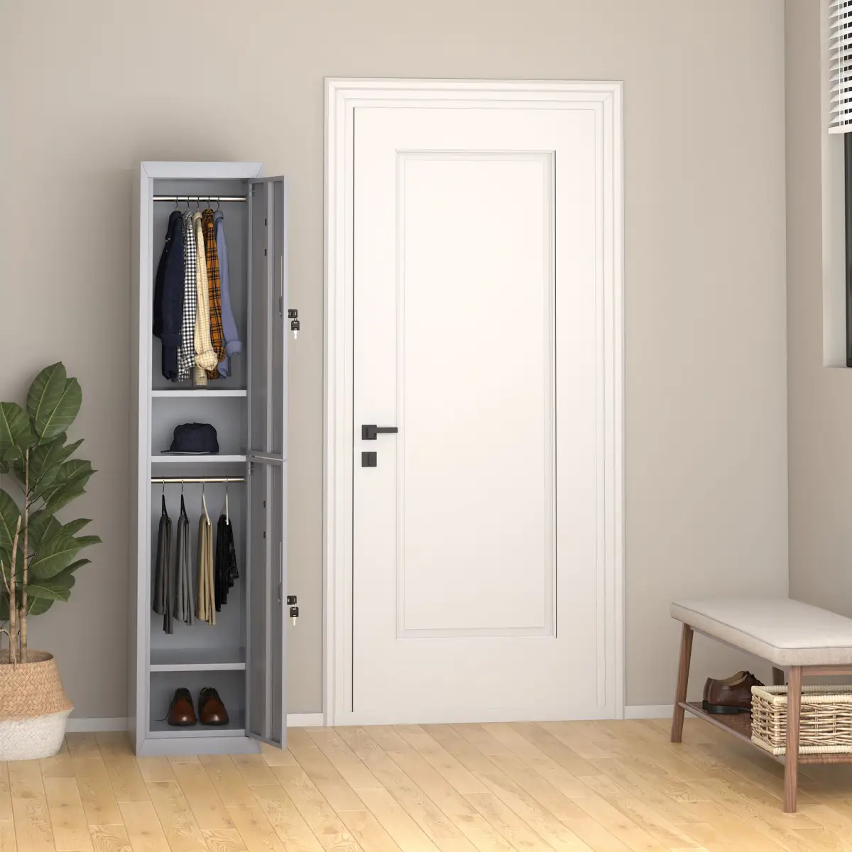 Unbranded 1.8m Locker Office Cabinet Storage Cold Rolled Steel Storage Shelves Vinsetto - Display Cabinet