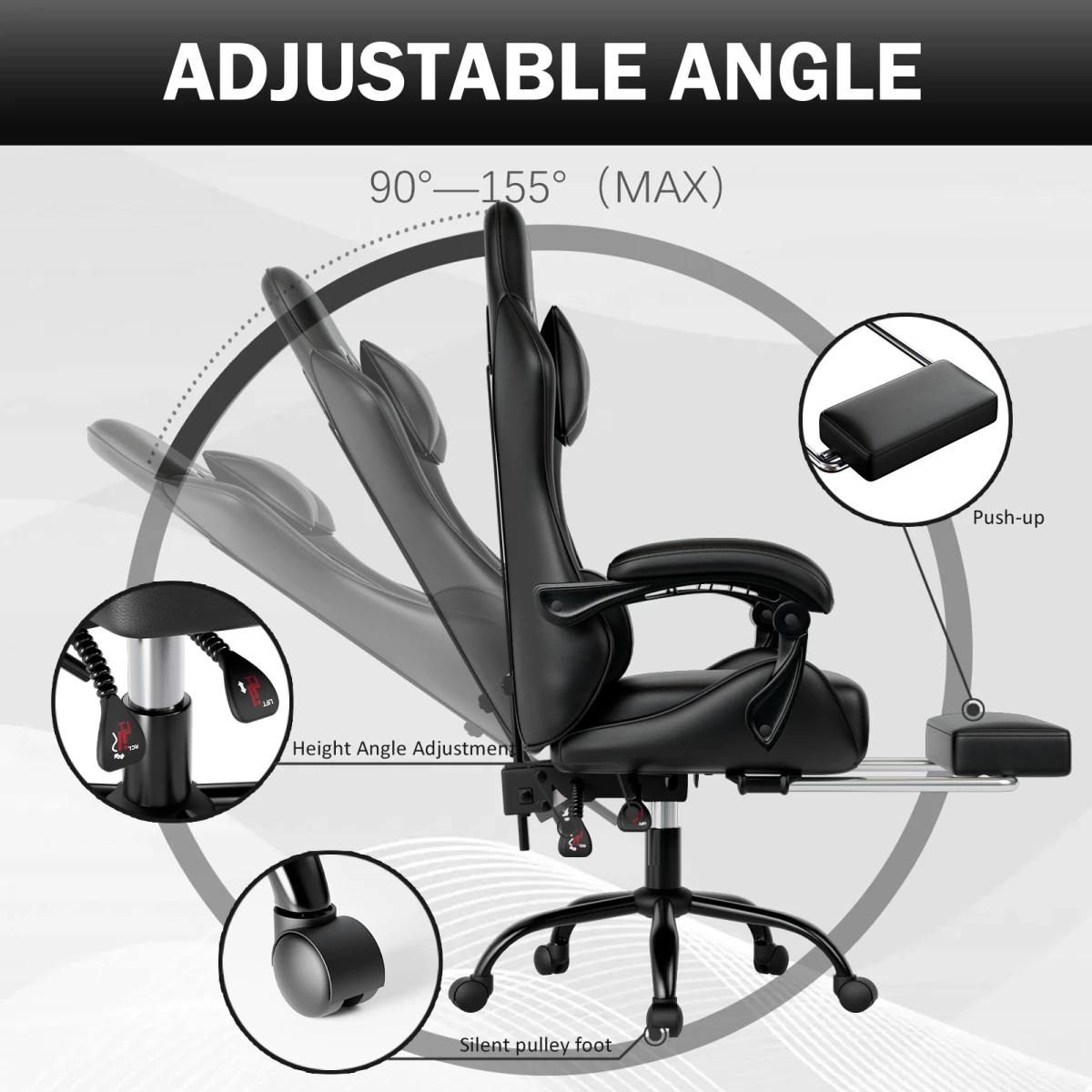 Premium Gaming Chair High Back Adjustable Lumbar For Gamers by N/A