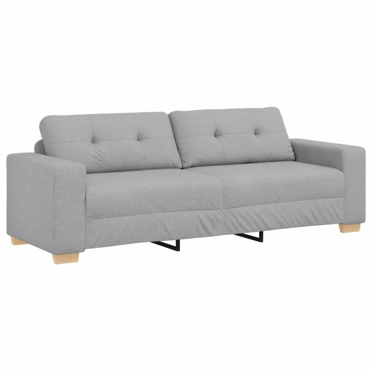 VidaXL 3 Seater Sofa 180 cm Cloud Grey Fabric Living Room by vidaXL