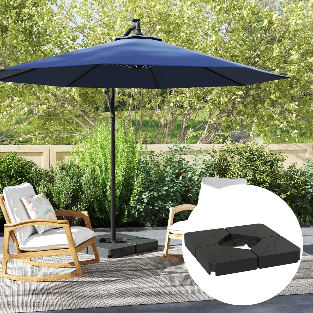 Outsunny Outsunny Umbrella Weights for Offset Parasols, 64kg Sand/55kg Water Filled - Parasol