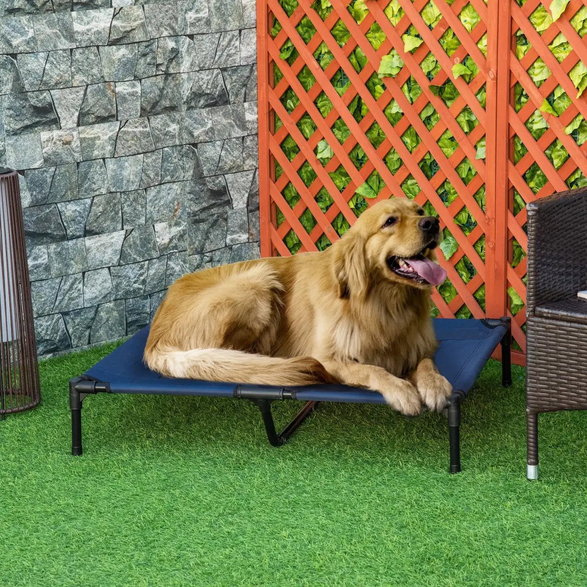 Pawhut Pet Bed Raised Cot Dog Cat Elevated Puppy Hammock Camping Portable Waterproof - Dog Beds
