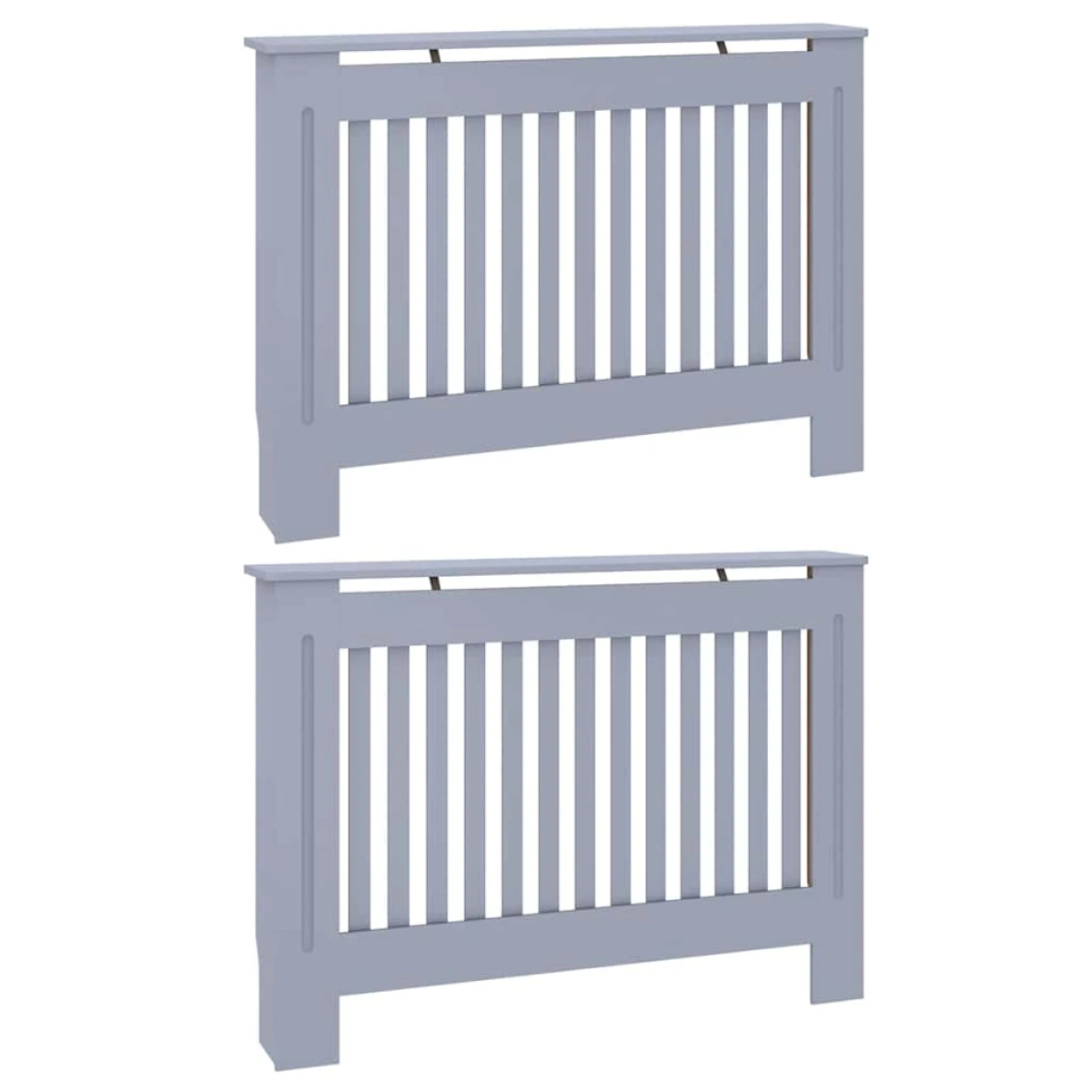 vidaXL vidaXL Radiator Cover Set 112 x 19 x 81.5 cm Grey Engineered Wood Slatted Front for Living Room - Radiator