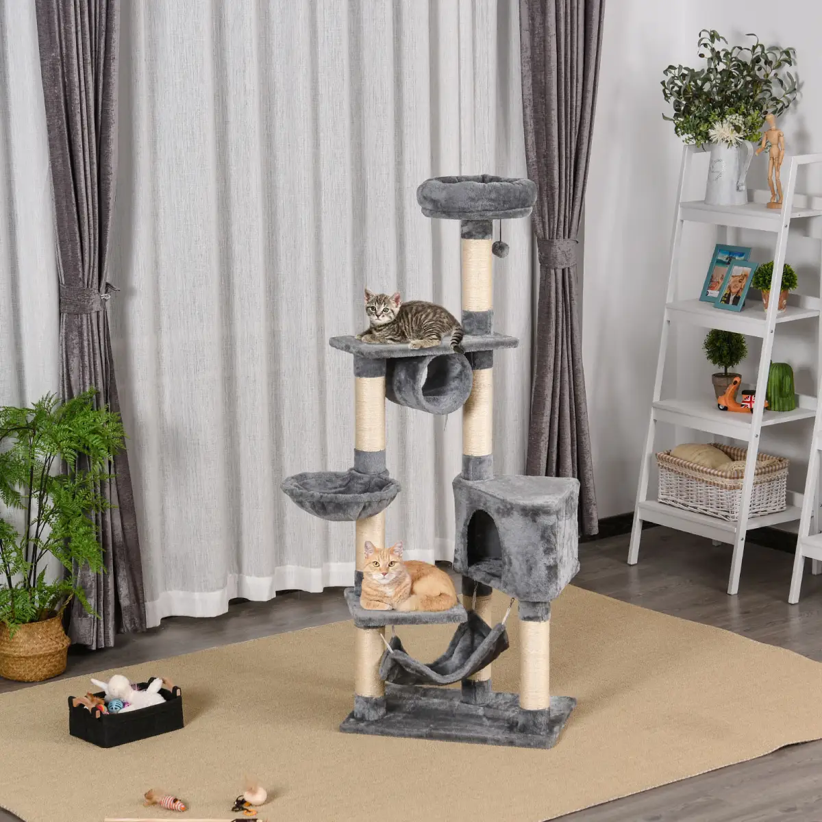 Unbranded 150CM Cat Tree Tower Kittens Activity Stand House Scratching Posts Pawhut - Cat Tree