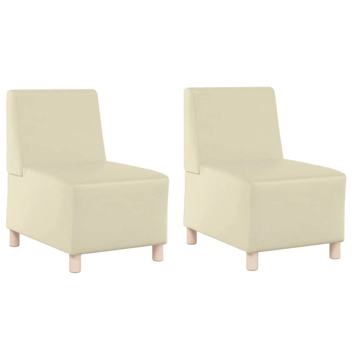 VidaXL Modular Sofa 55x74x82 Cream Faux Leather Living Room by vidaXL