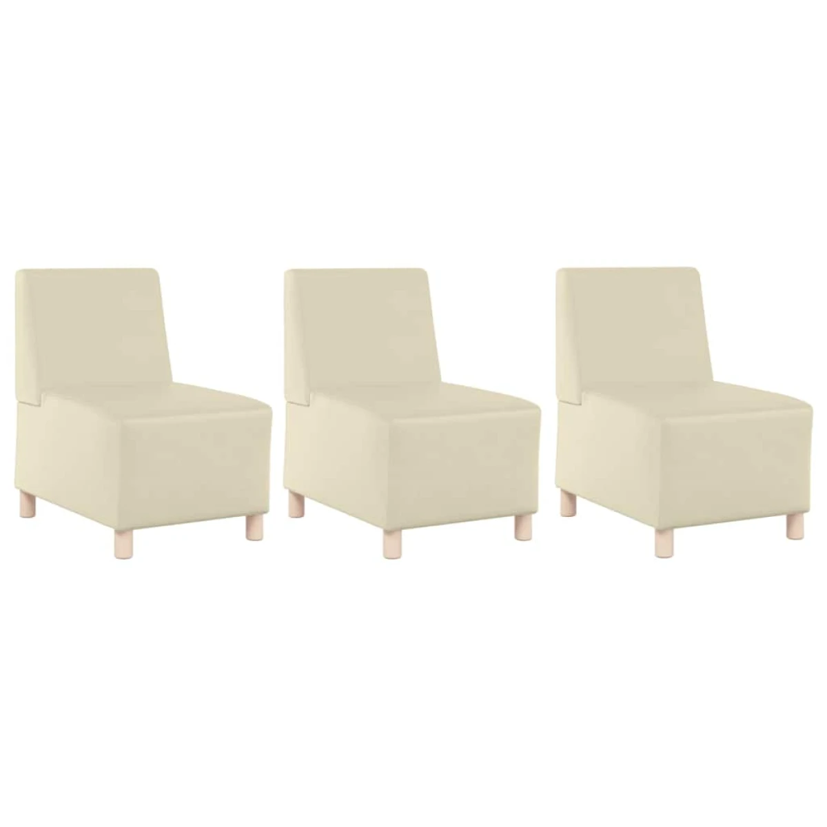 VidaXL Armless Modular Sofa 55x74x82 Cream Cozy Living Room by vidaXL
