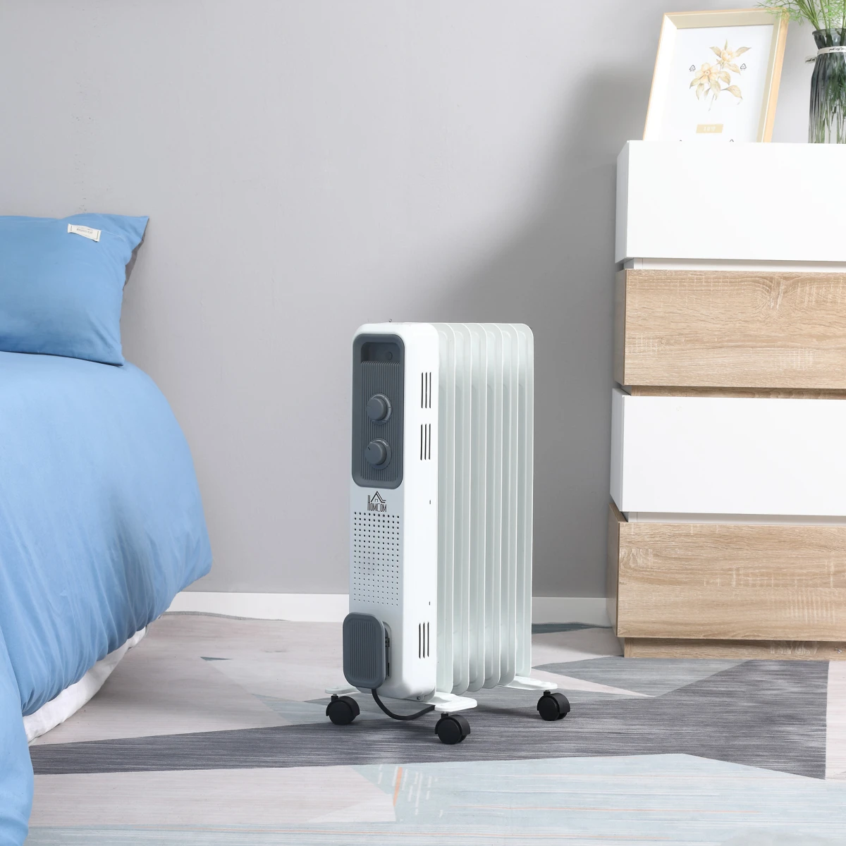 HOMCOM Oil Radiator 1630W 7Fins Thermostat Home - Radiator