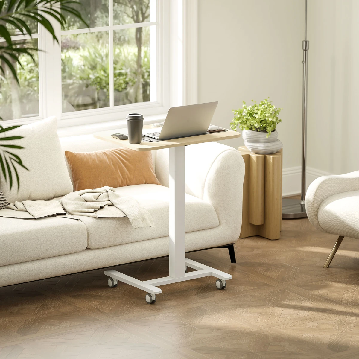 Vinsetto SitStand Desk 68-108cm Wheels HomeOffice by Vinsetto