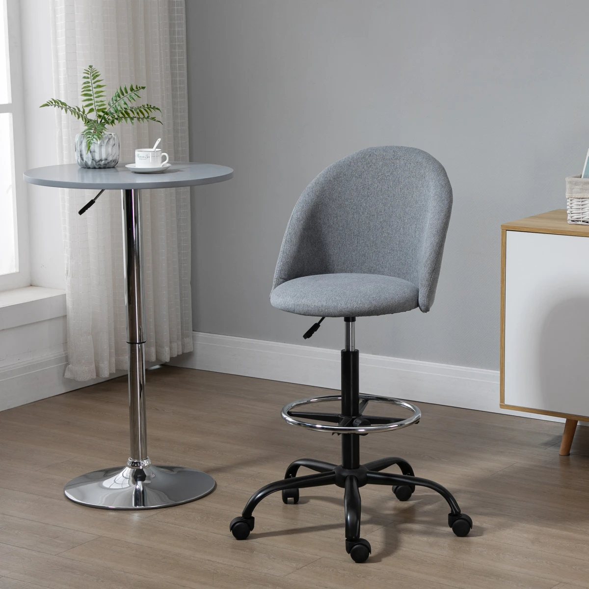 Unbranded Vinsetto Draftsman Chair 97cm Padded Seat Home - Office Chair