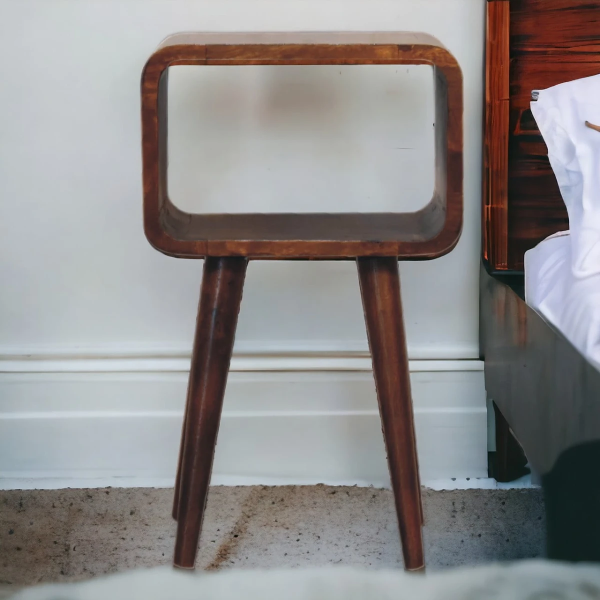 Artisan Furniture Artisan Bedside Table Compact Open Nightstand - Bedside Table