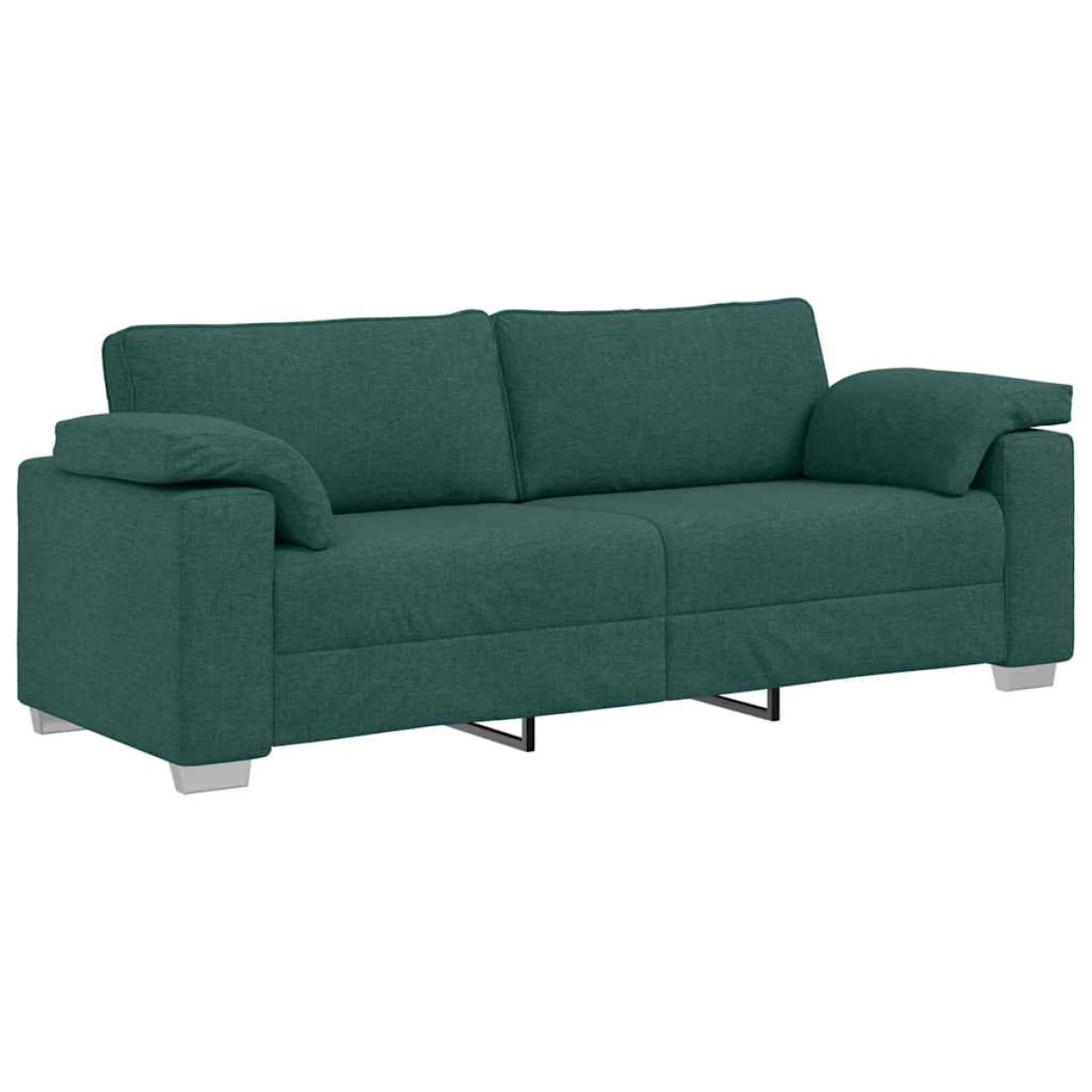 vidaXL VidaXL Sofa 219 x 77 x 82 cm Dark Green Fabric With Cushion For Modern Living Rooms - Sofa