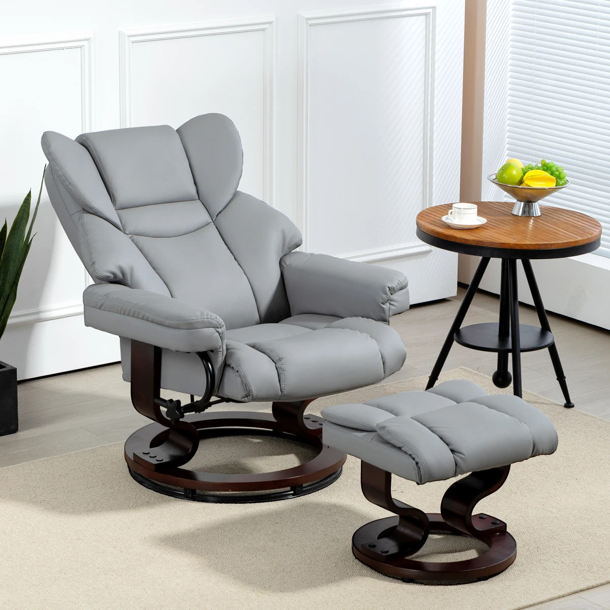 HOMCOM PU Leather Manual Reclining Armchair Compact Padded by HOMCOM