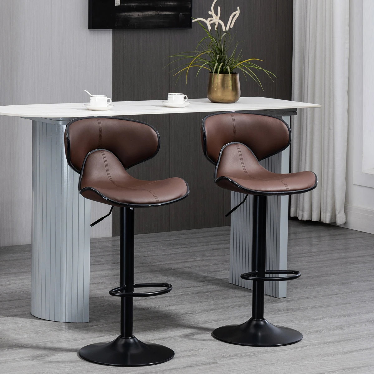 Premium Barstools 89.5-109.5cm Gas Lift Pair by HOMCOM