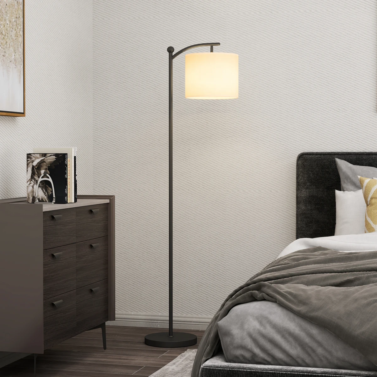 HOMCOM LED Floor Lamp with 11 Color Levels for Modern Living by HOMCOM