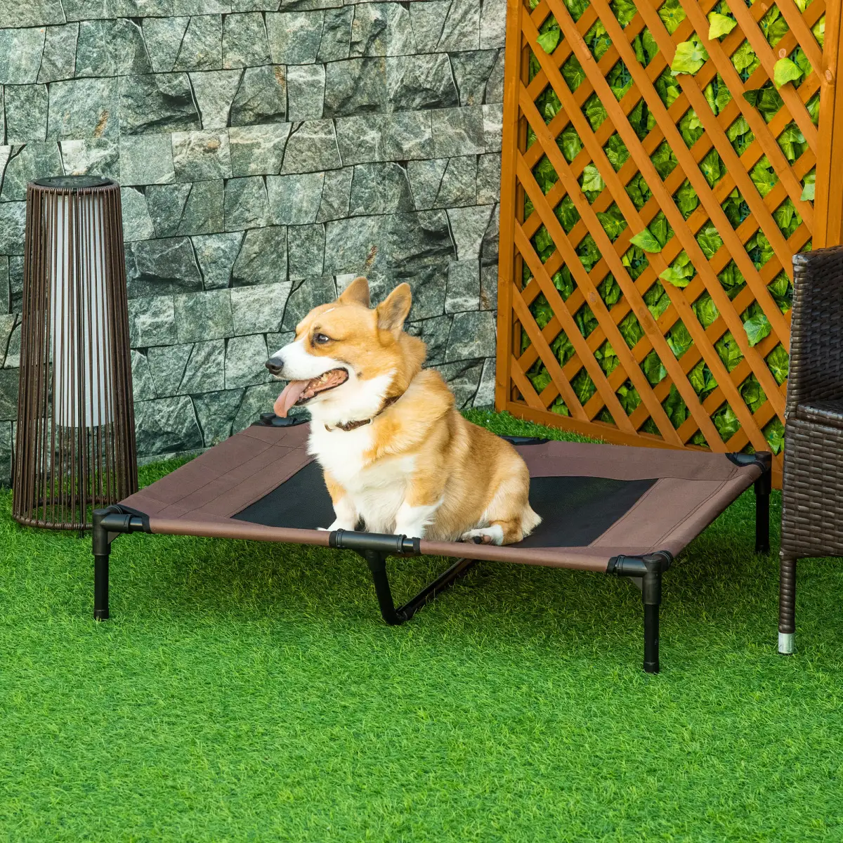 Pawhut Pet Bed Raised Cot Dog Cat Elevated Puppy Hammock Camping Portable Waterproof - Dog Beds