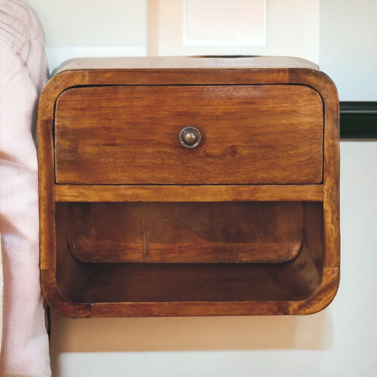 Artisan Furniture Artisan Bedside Drawer Mini Curve Wall Mount - Bedside Table