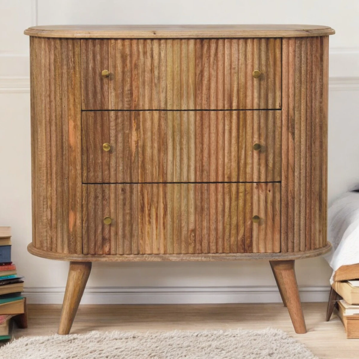 Artisan Furniture Artisan Soba Chest Mango Wood Brass Knobs Bedroom - Chest of Drawers
